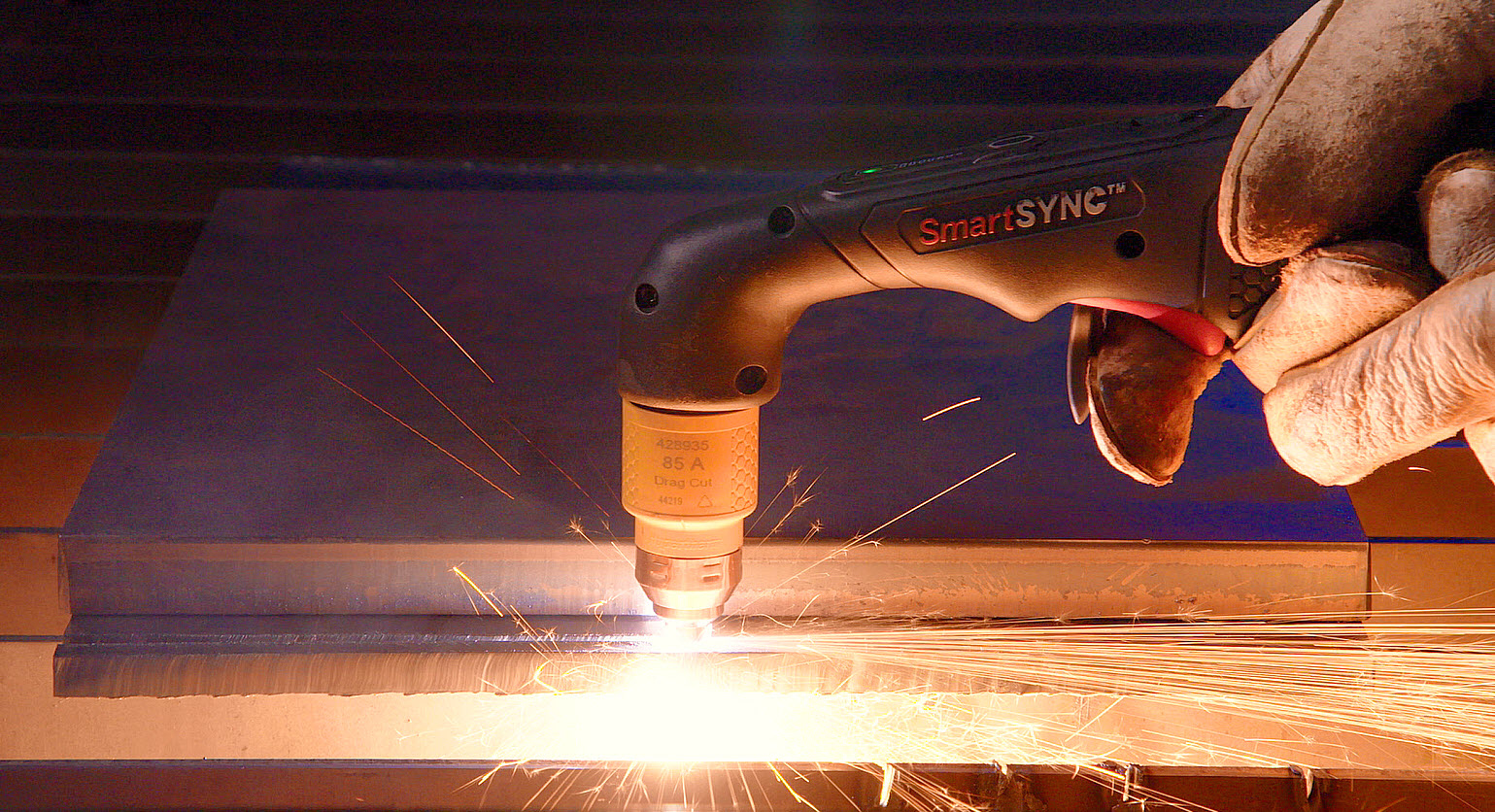 This image shows a SmartSYNC torch dragged along the workpiece.