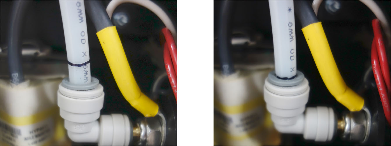 The image shows the push-to-connect depth requirement.