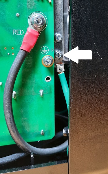 The image shows where to find the ground connection.