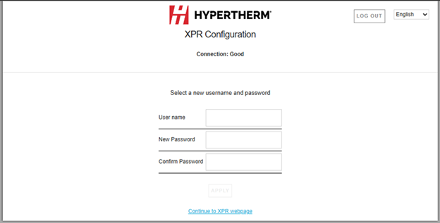 This image shows an example XPR Configuration screen where users enter a user name and password.