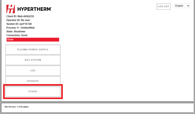 Esta imagen muestra un ejemplo de pantalla principal para la interfaz web XPR.