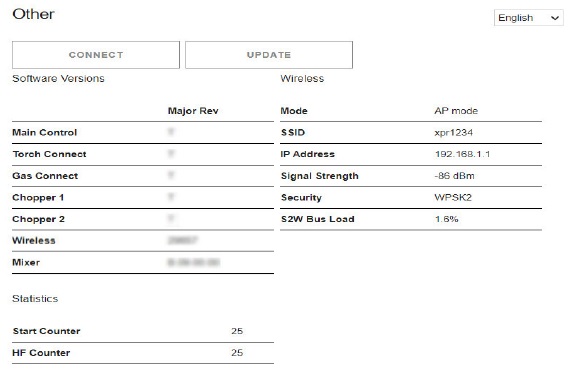 Esempio di schermata Other (Altro)